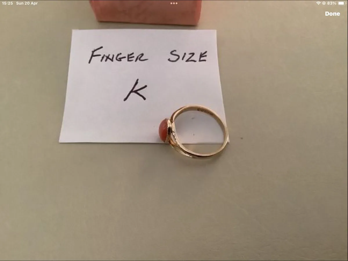 NEW 9ct Gold CORAL RING - Image 2