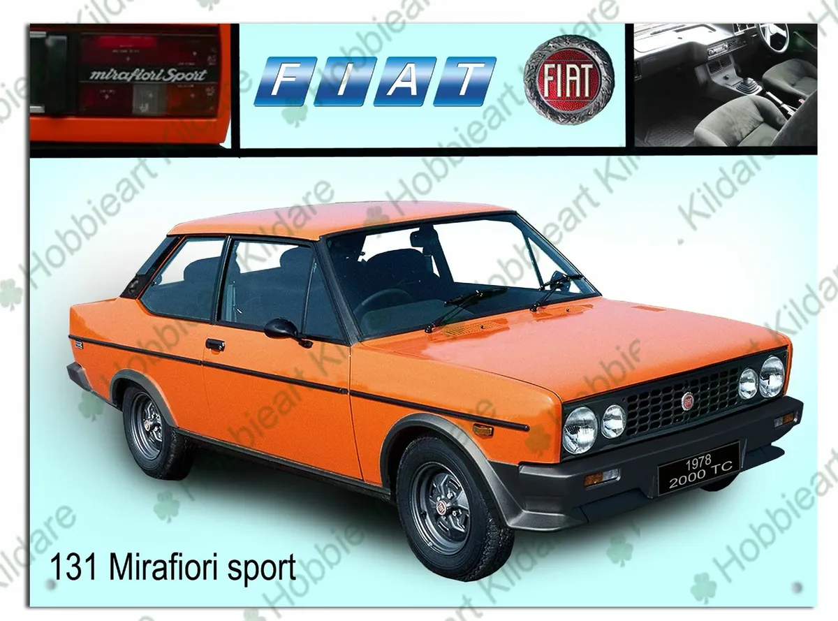 Fiat 131 classic car sign - Image 1