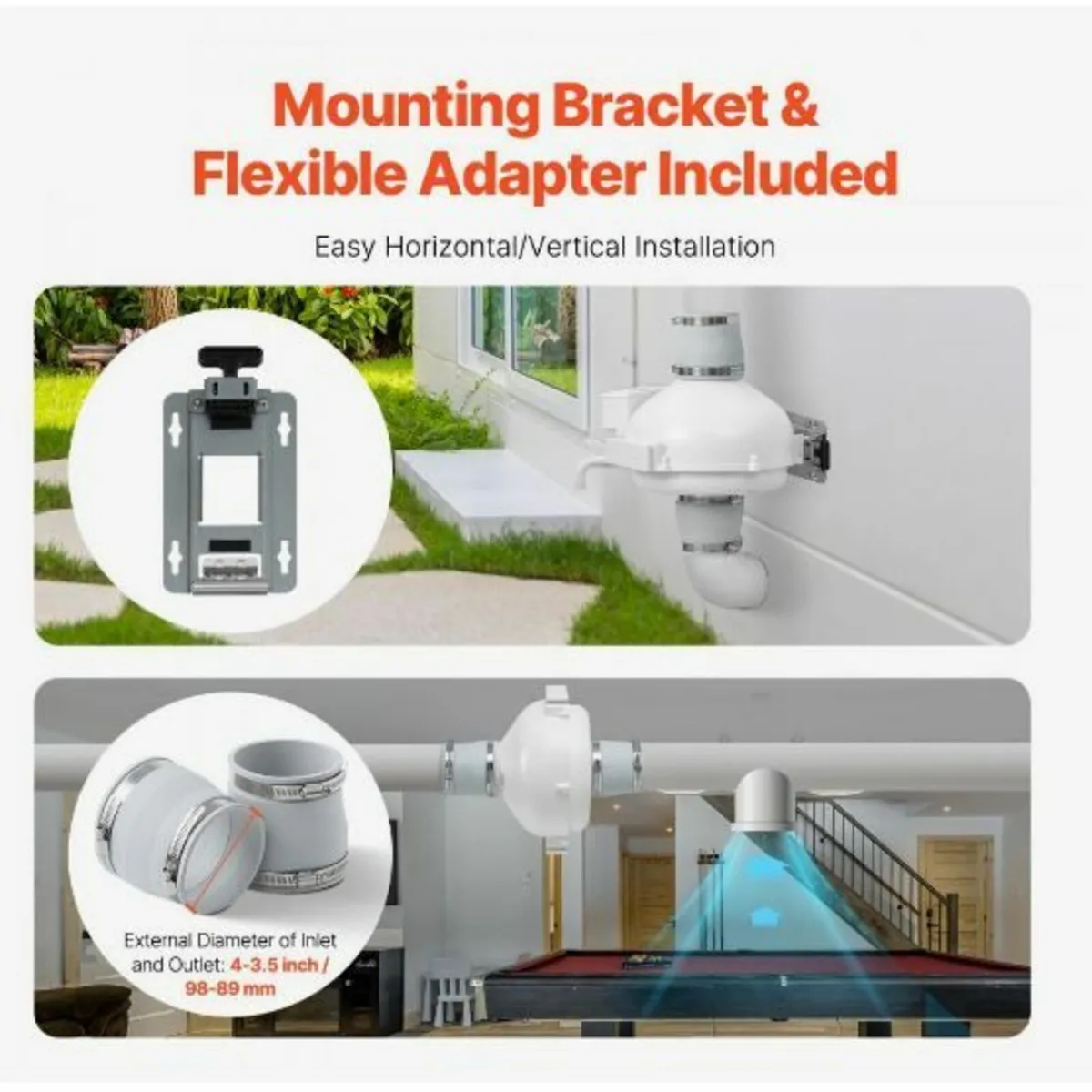 4" to 3.5" Radon Mitigation Fan System Kit - Image 4