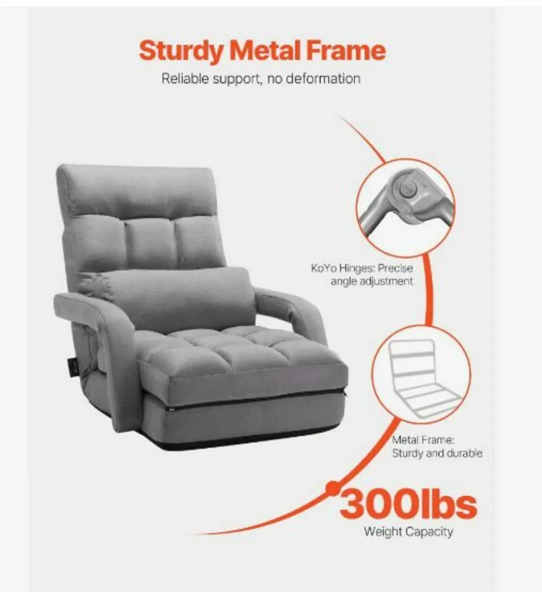 Floor Chair with 5 Adjustable Position - Image 3