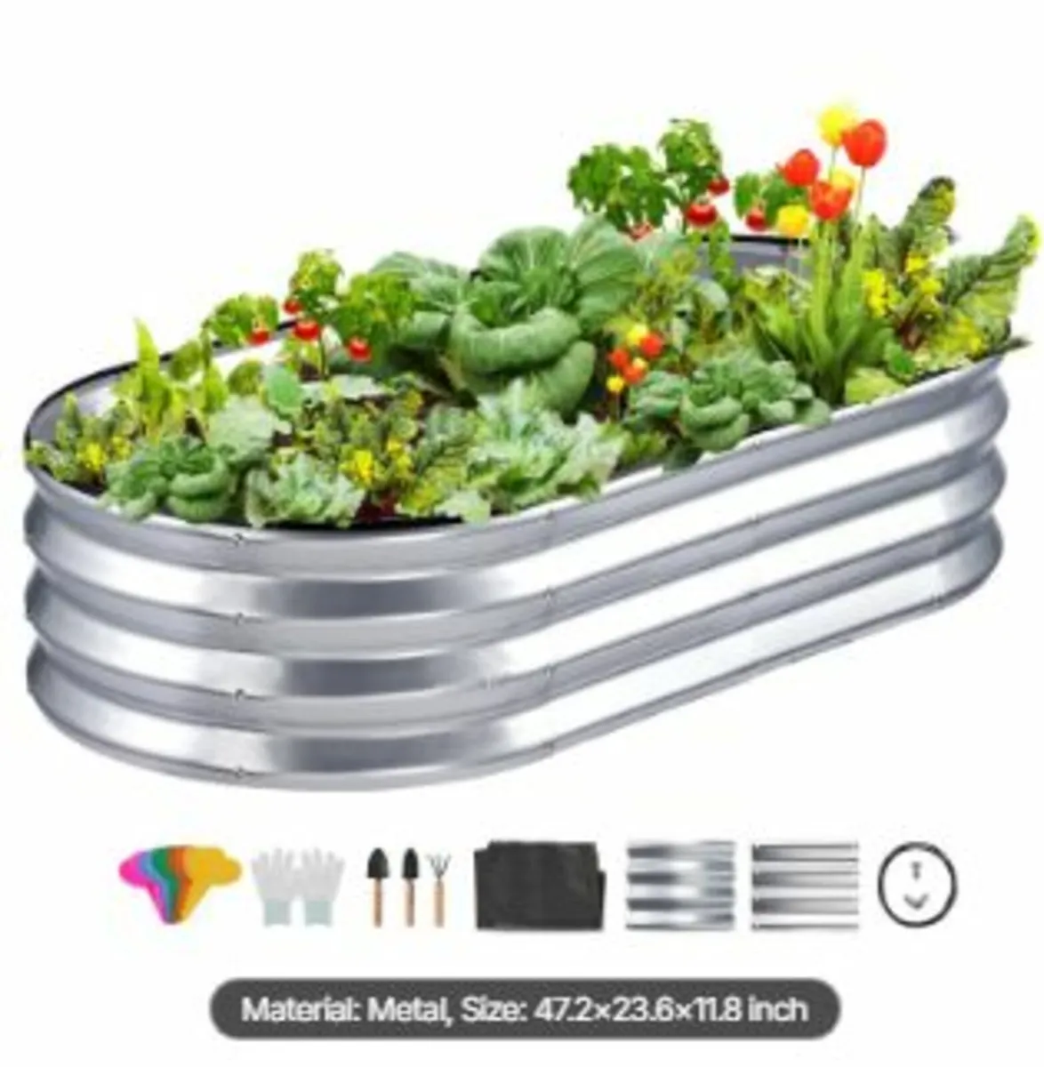 Raised Garden Bed, 48.2 x 24.6 x 11 inch - Image 1