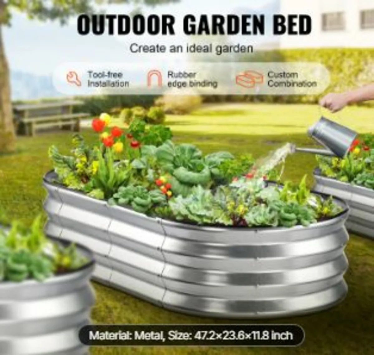 Raised Garden Bed, 48.2 x 24.6 x 11 inch - Image 2