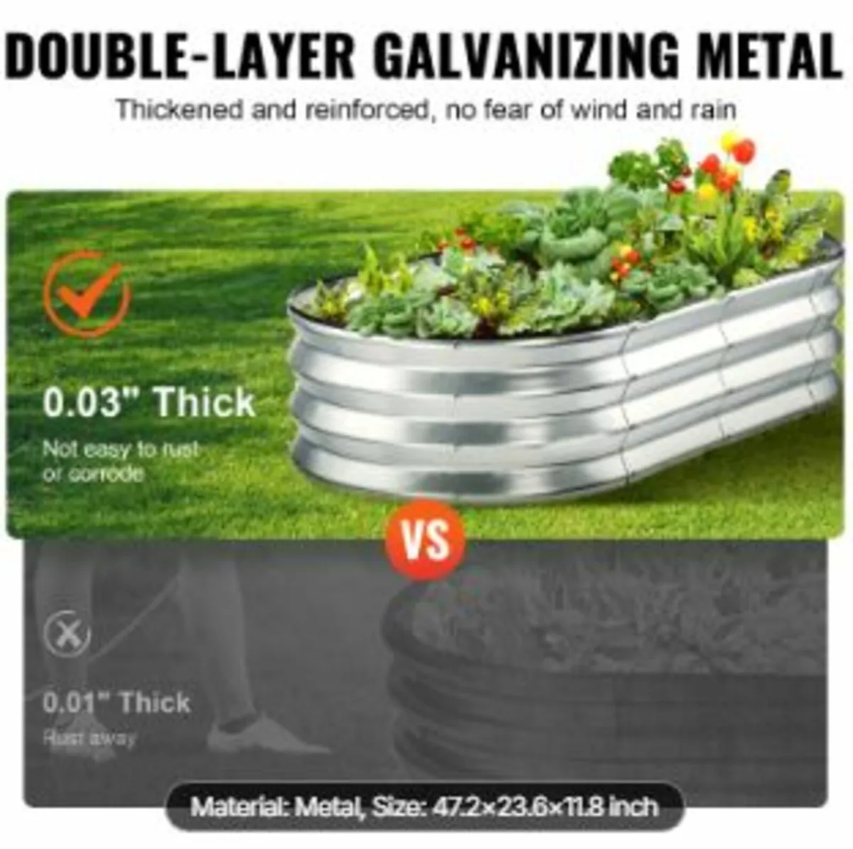 Raised Garden Bed, 48.2 x 24.6 x 11 inch - Image 4