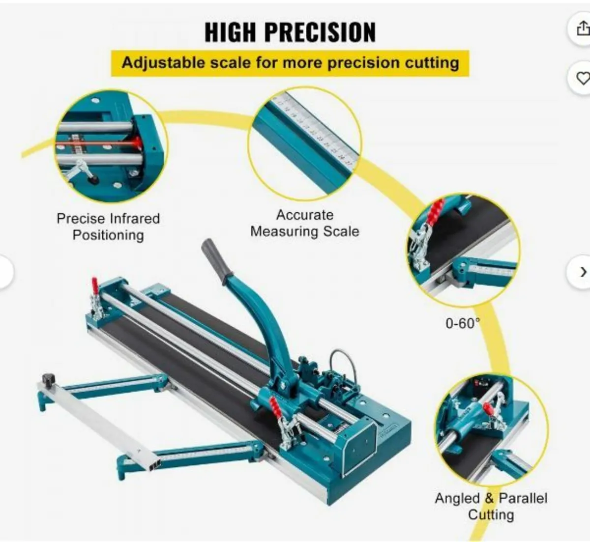 47Inch/1200mm Tile Cutter Double Rail - Image 2