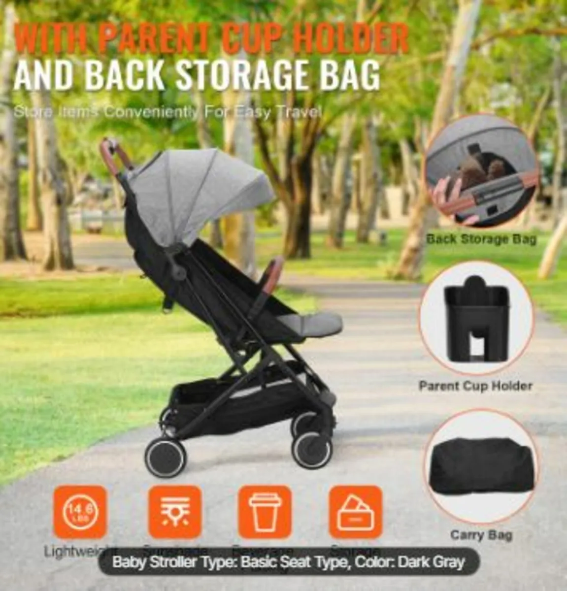 Standard Baby Infant Stroller, Toddler - Image 4