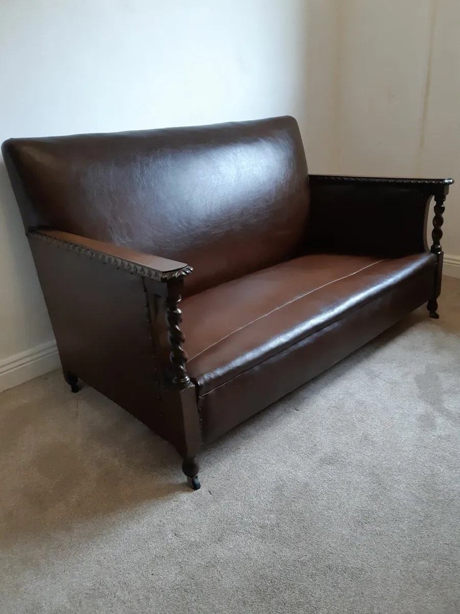 Lovely Edwardian Bergere Leather suite. - Image 1