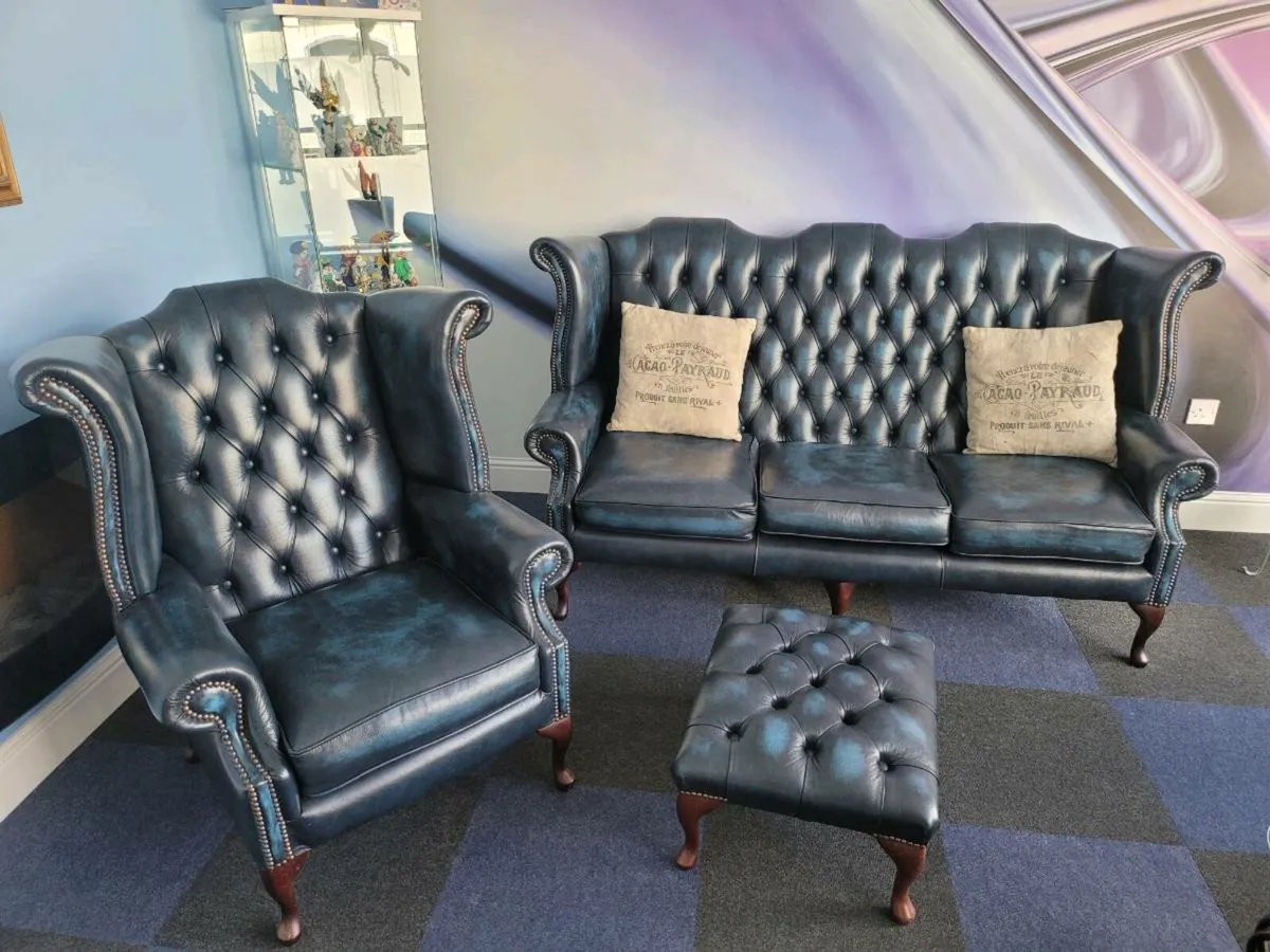 Chesterfield sofa and armchair - Image 2