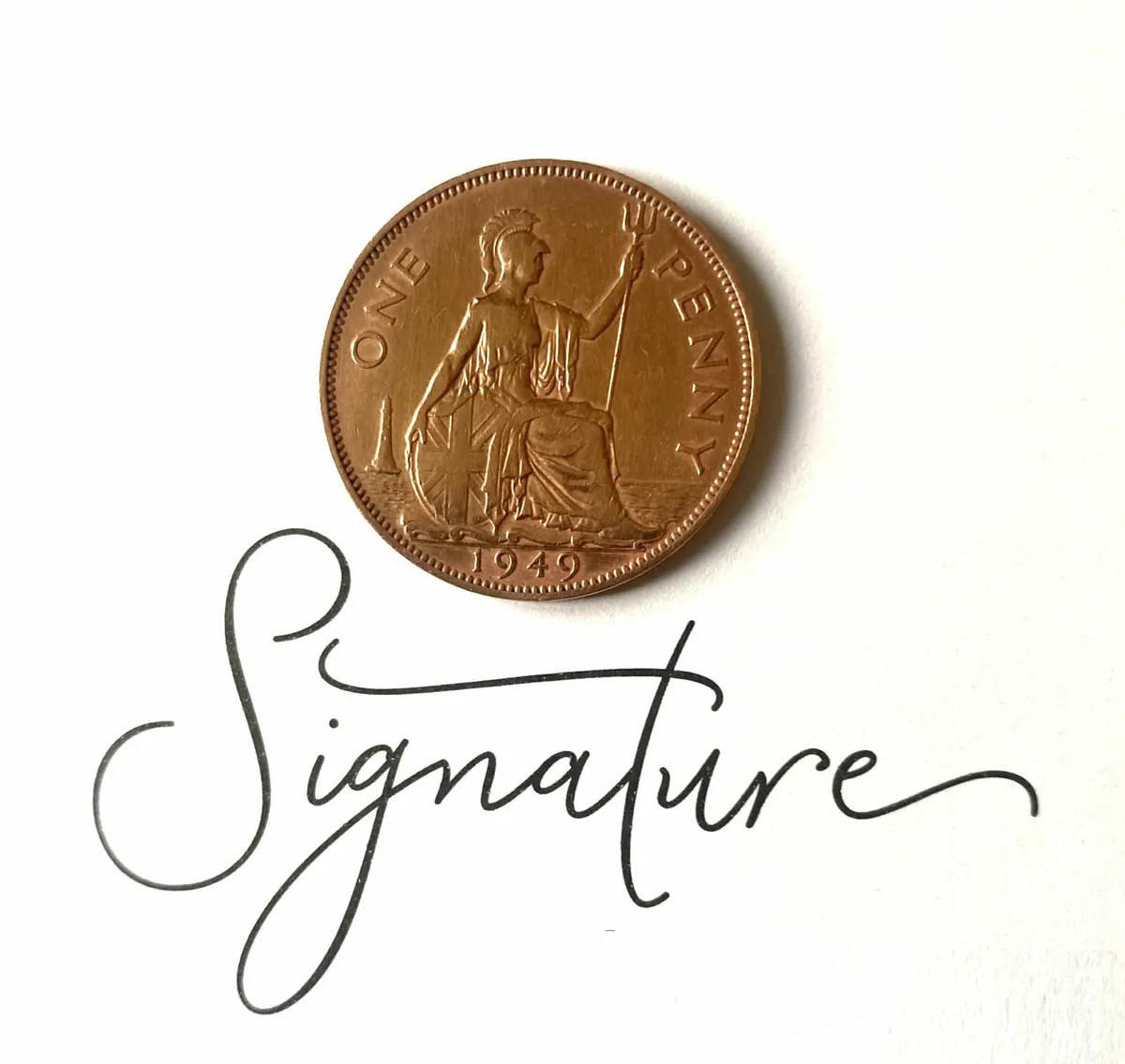 Georgivs vi. penny from 1949, Free Post - Image 1