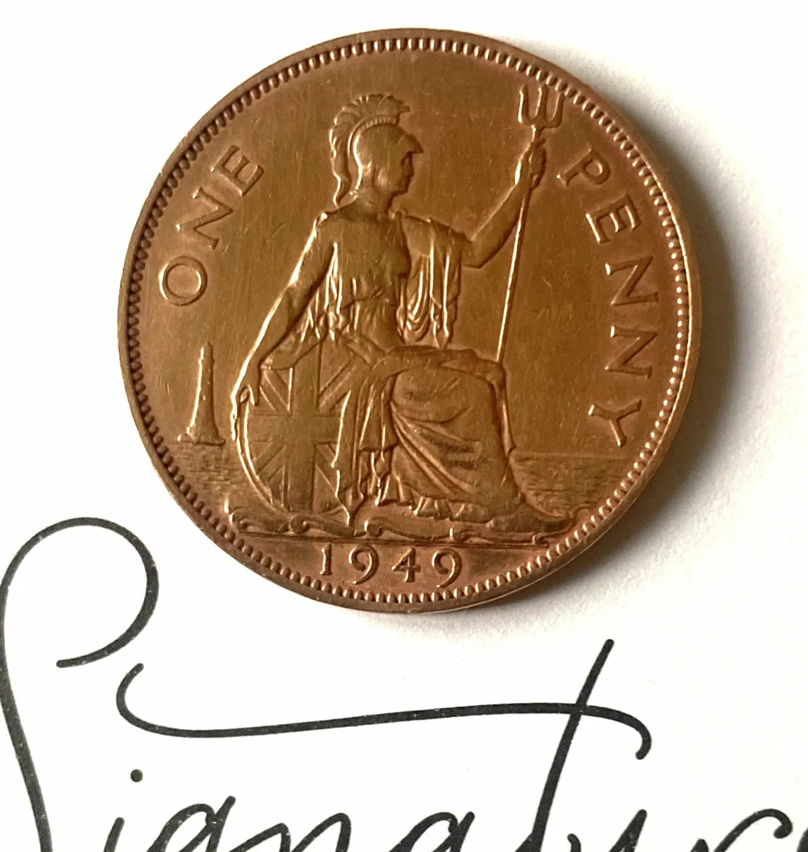 Georgivs vi. penny from 1949, Free Post - Image 3