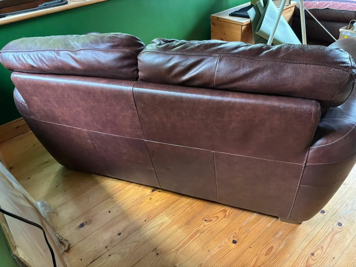 Brown leather sofa - Excellent condition - Image 2