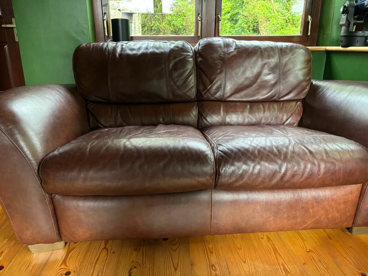 Brown leather sofa - Excellent condition - Image 3