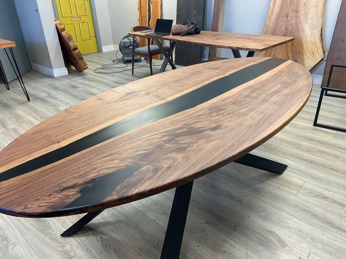 Walnut dining table - Image 4