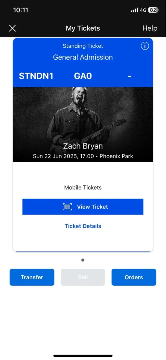x1 Zach Bryan Ticket