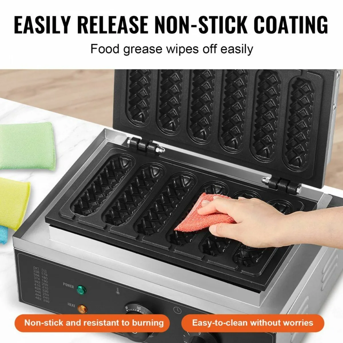 Commercial Waffle Stick Maker Waffle Baker Hot Dog - Image 4