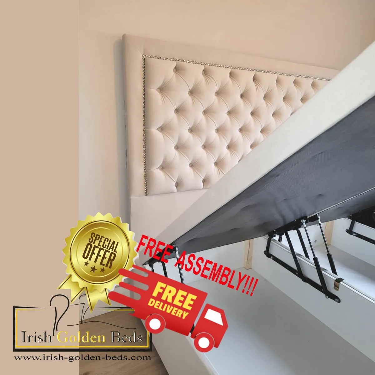 Ottoman Storage bed frame and headboard - Image 2