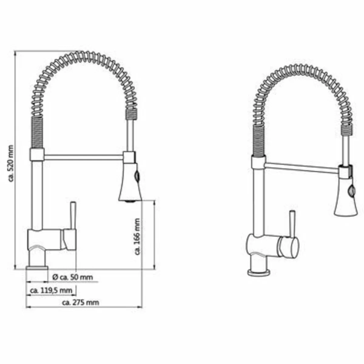 SCHÜTTE Sink Mixer with Spiral Spring "CORNWALL" - Image 4