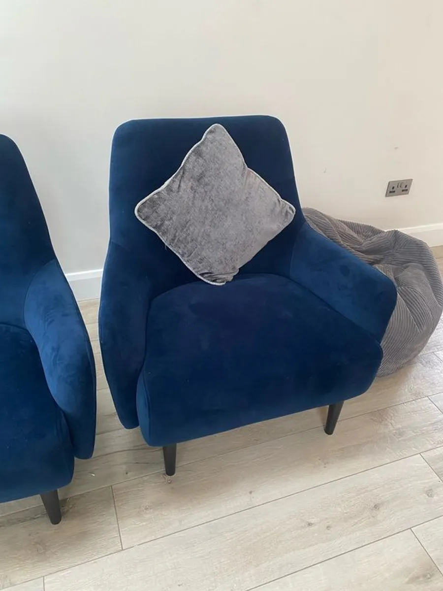 Navy Armchair for sale x 2 - Image 1
