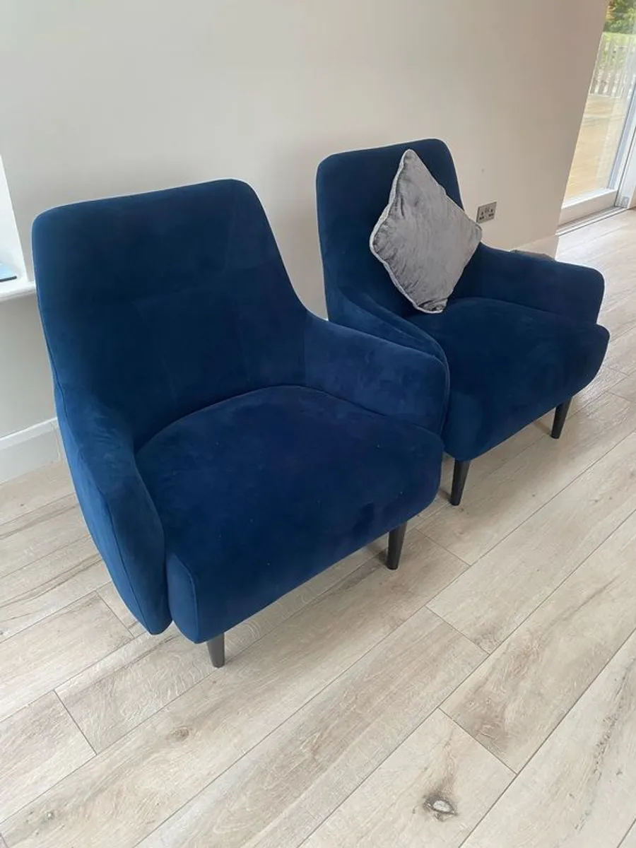 Navy Armchair for sale x 2 - Image 2