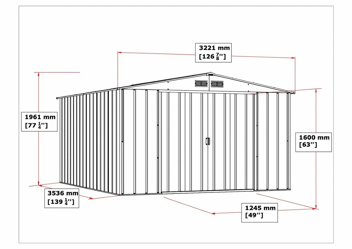 Large 10x12 Steel Garden Sheds. Delivery Included. - Image 2