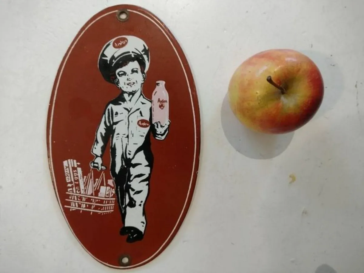 Arden Milk - Delivery Man Porcelain Metal Sign - Image 1