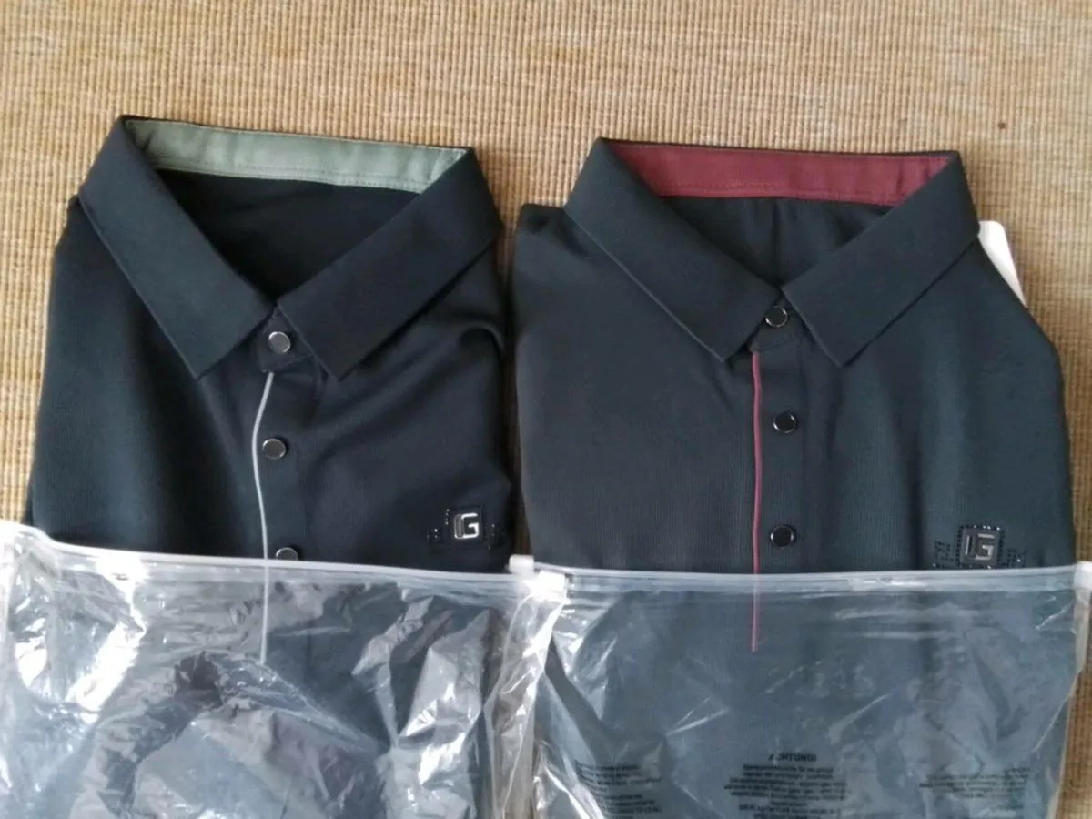 2 long sleeve polo shirts large medium - Image 1