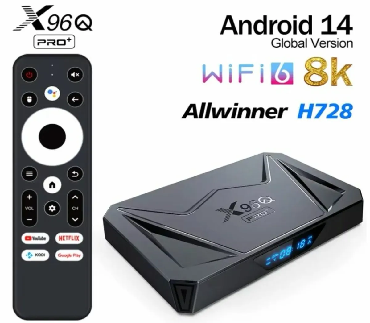 Android 14 TV Box X96Q Pro+ WiFi6 Bluetooth 4/32GB - Image 1