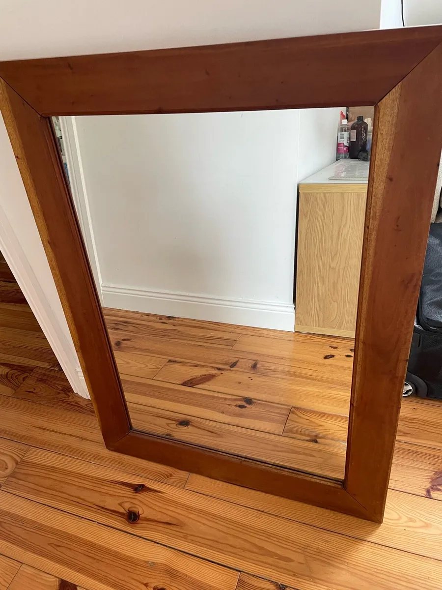 Large Wooden Mirror - Image 1