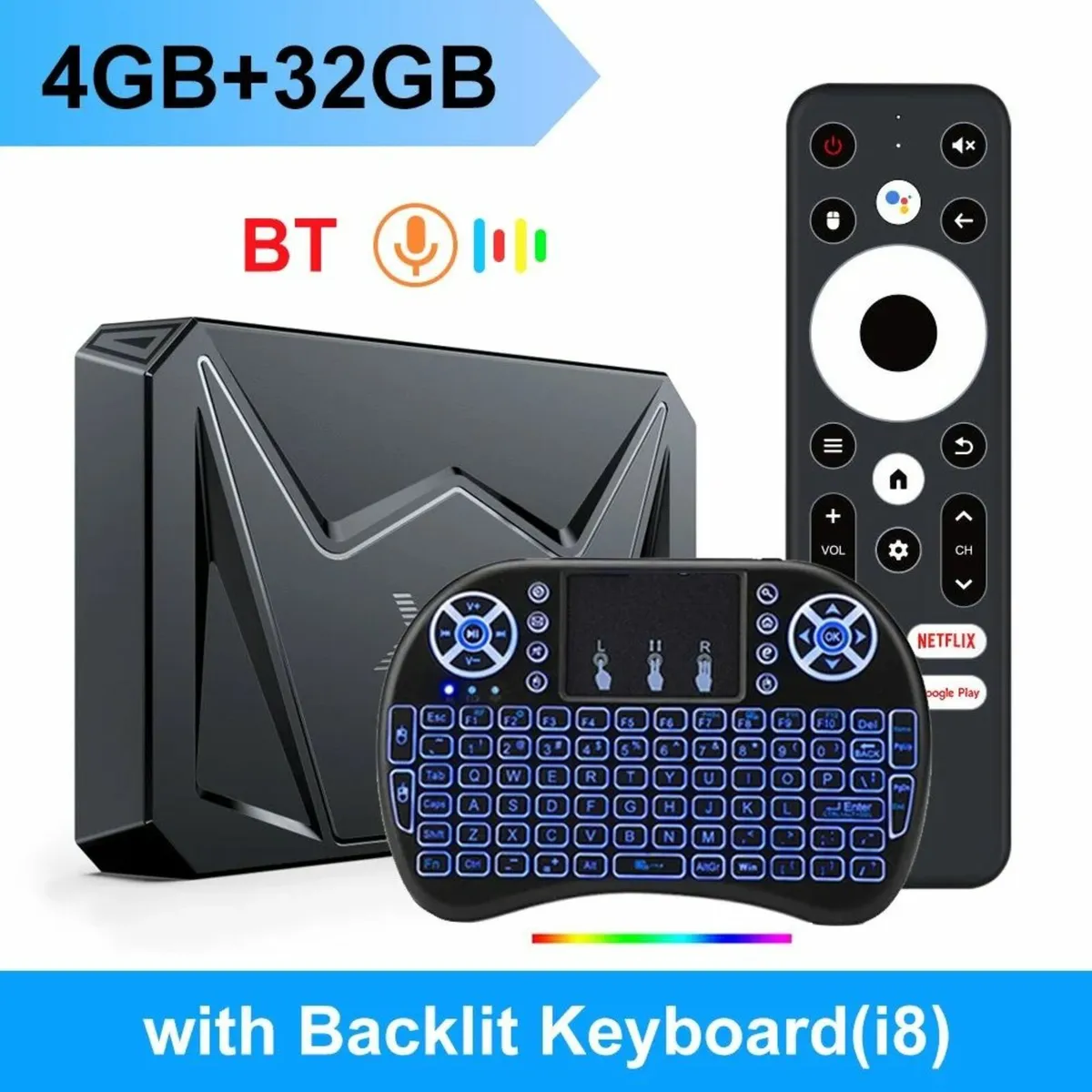 Android 14 TV Box X96Q Pro+ WiFi6 BT + Keyboard - Image 1