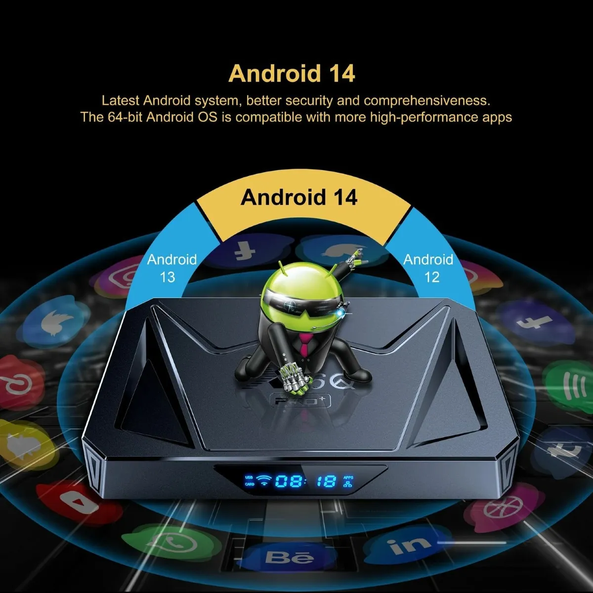 Android 14 TV Box X96Q Pro+ WiFi6 BT + Keyboard - Image 4