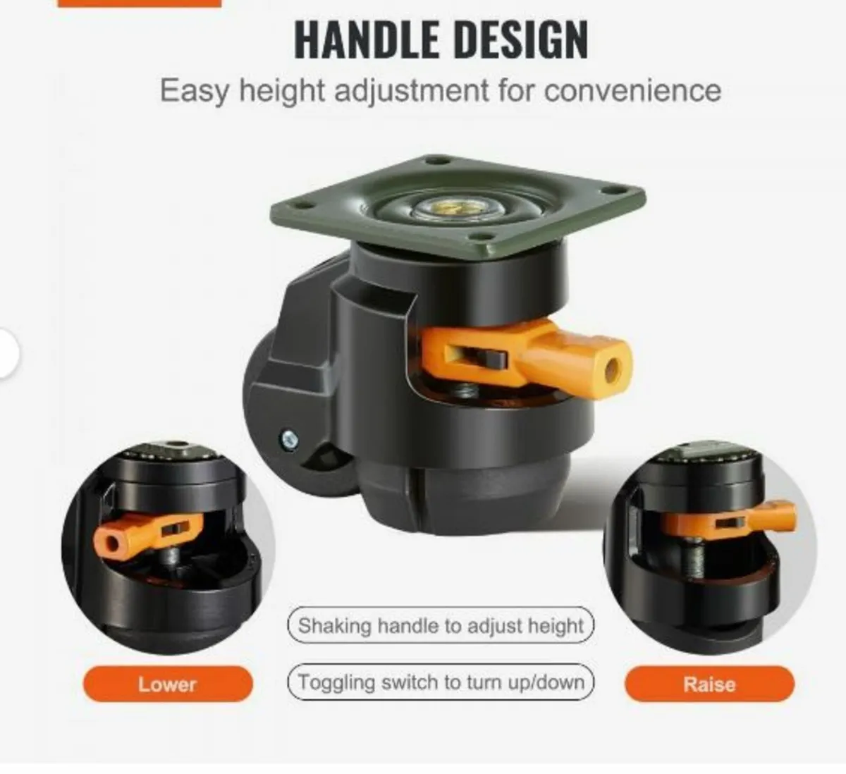Leveling Casters, Set of 4, 1100 lbs Total - Image 4