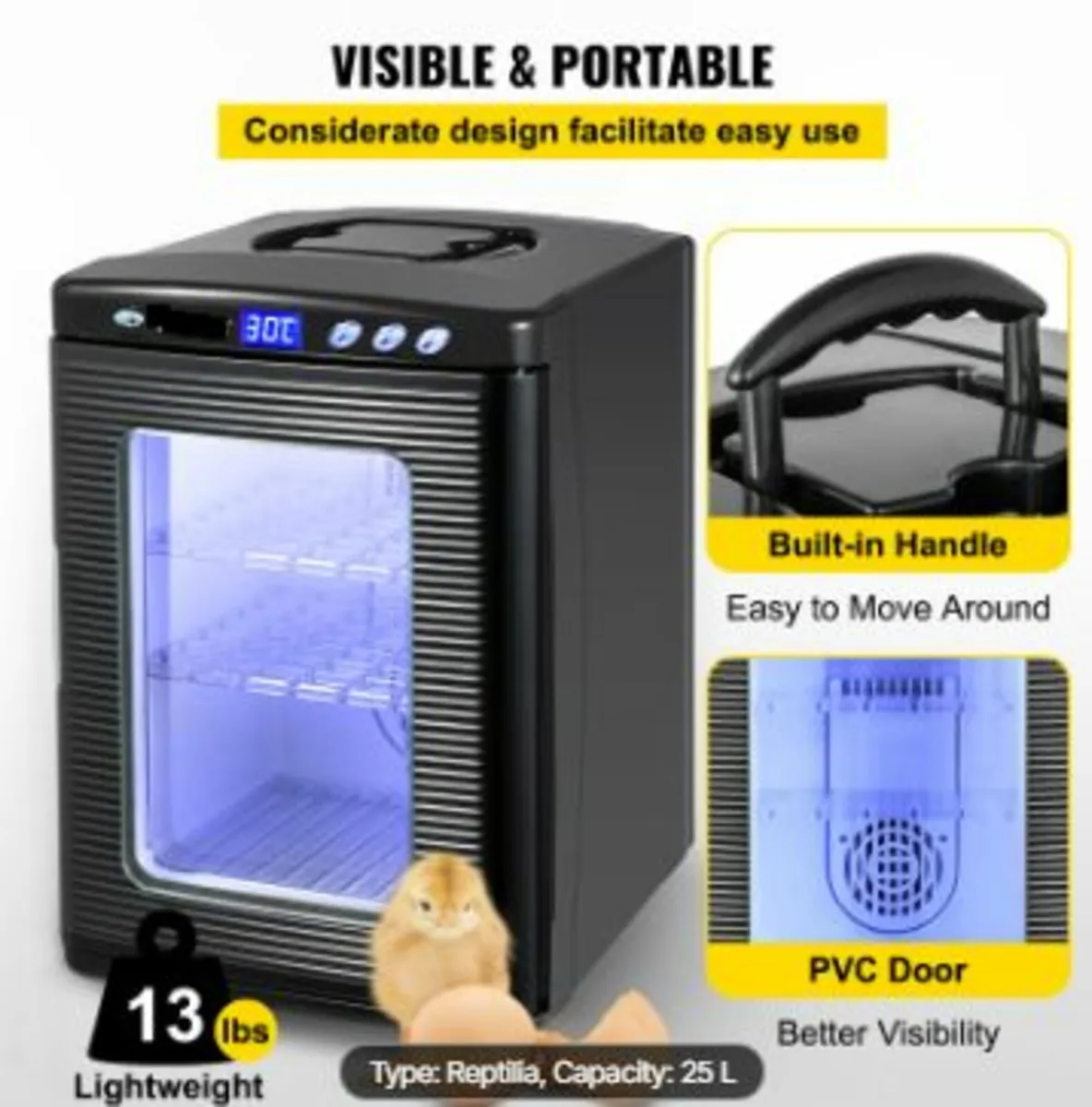 25L Reptile Herp Nursery Egg Incubator - Image 2