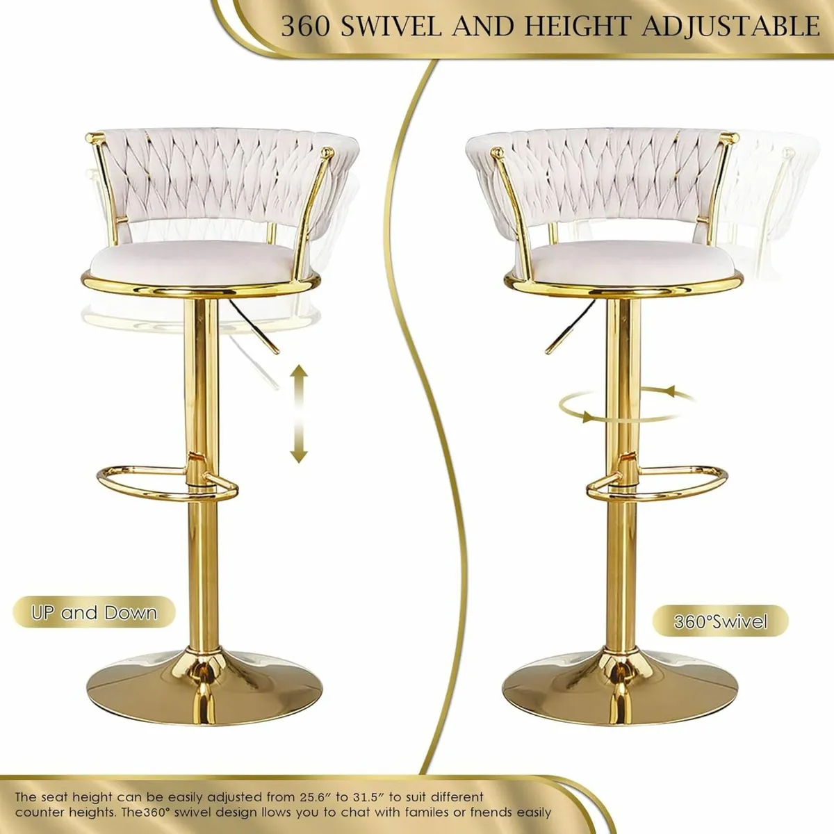 4 swivel bar stools - Image 1