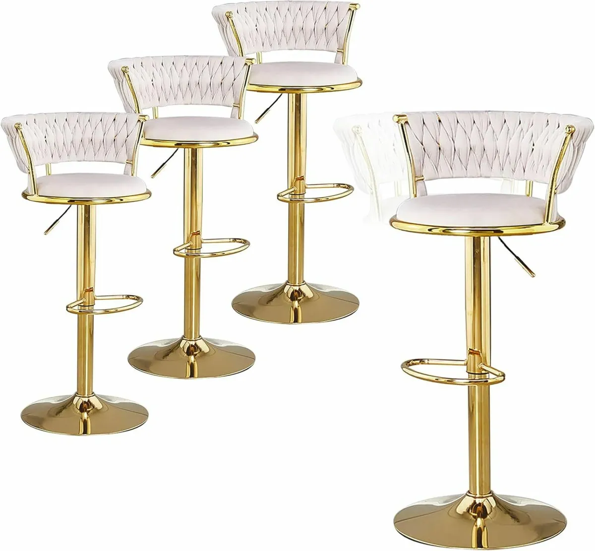 4 swivel bar stools - Image 4