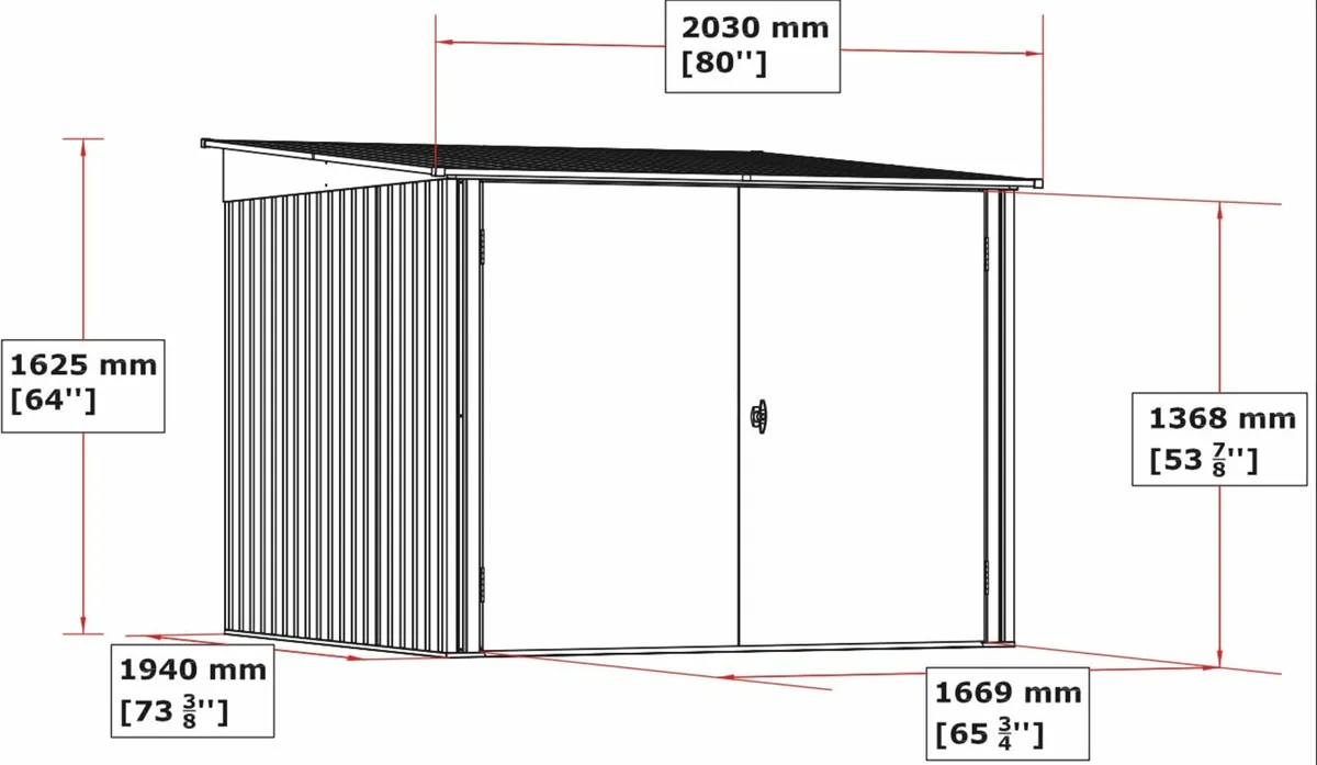 6x6   Steel  Grey Bicycle Stores  with Ramps - Image 2