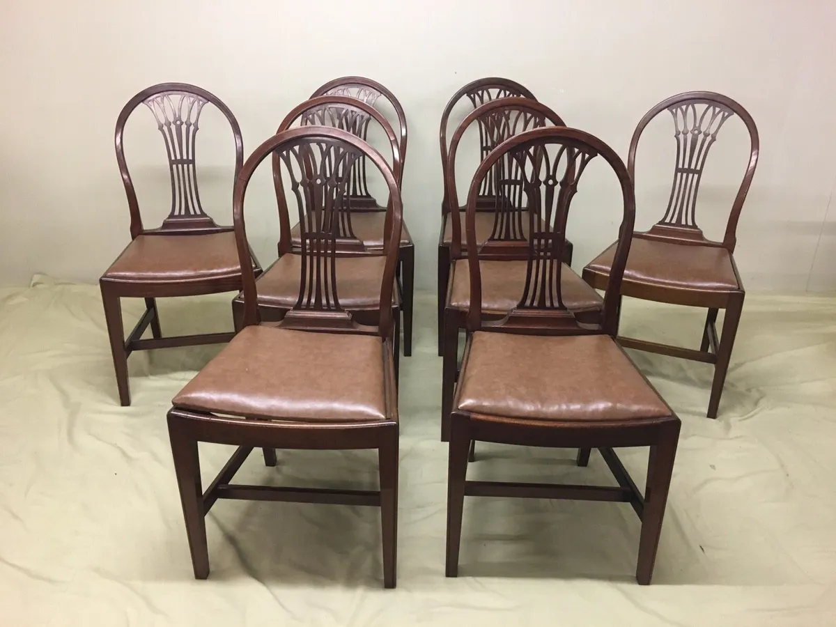 Set 8 Antique Dining Chairs - Image 1