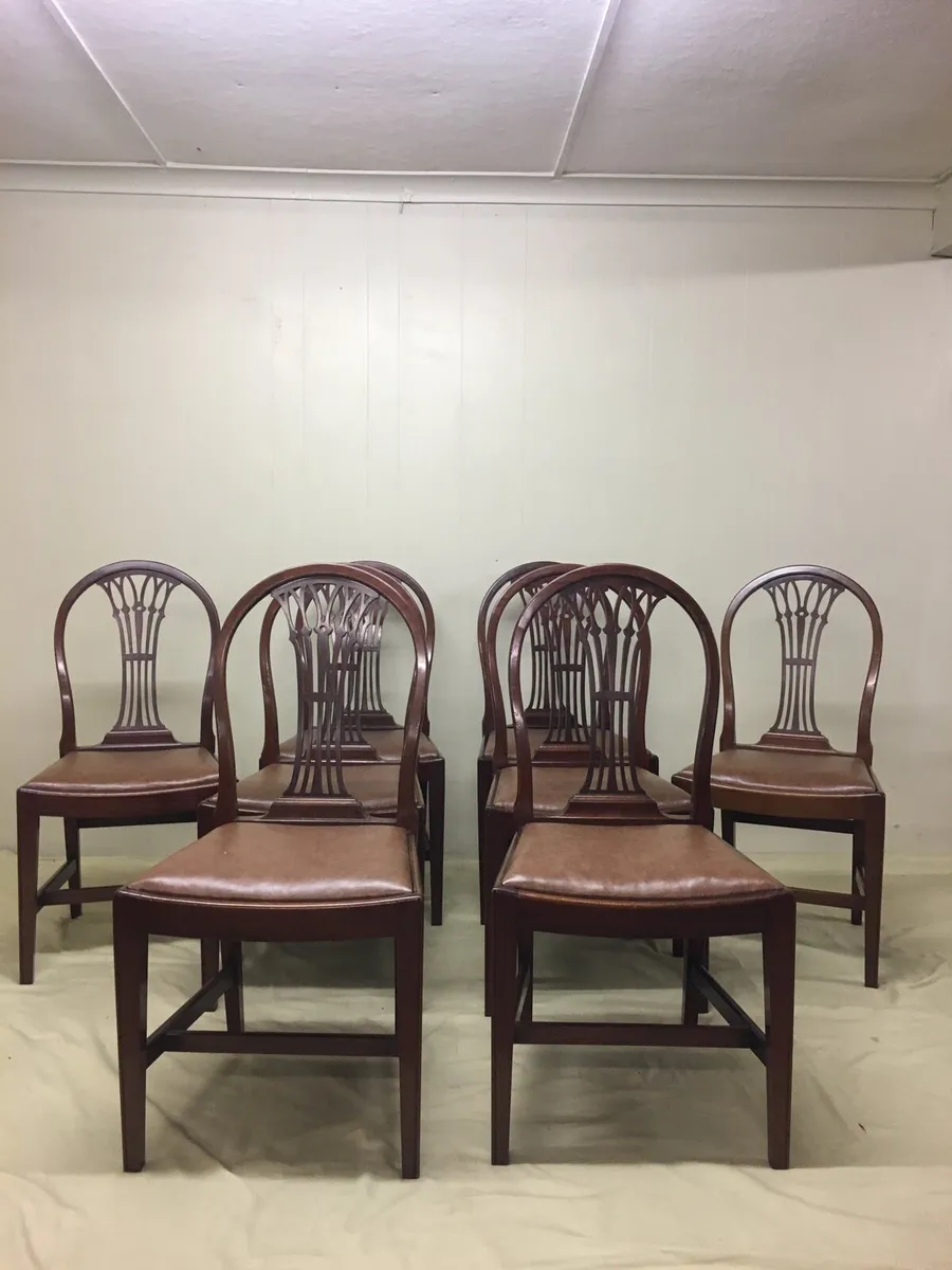 Set 8 Antique Dining Chairs - Image 2