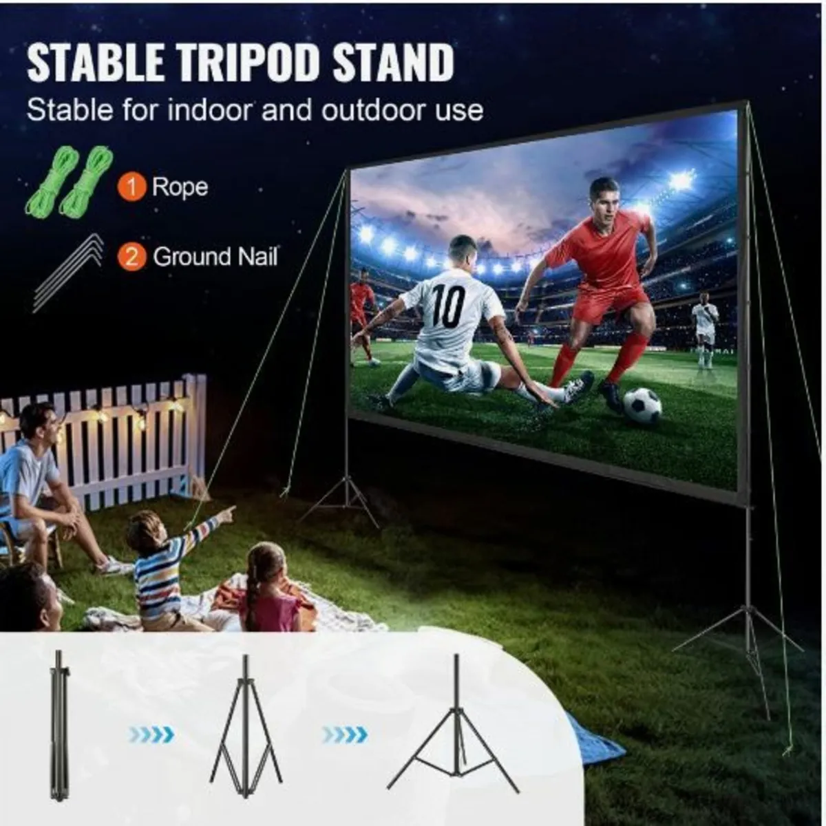 Projector Screen with Stand, 150 inch - Image 4
