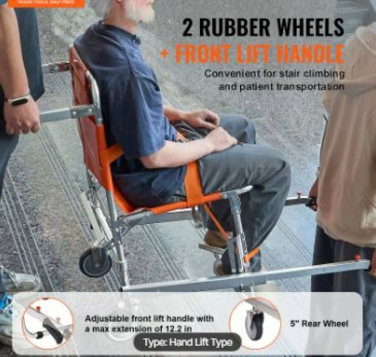 EMS Stair Chair, 350 lbs Load Capacity - Image 2