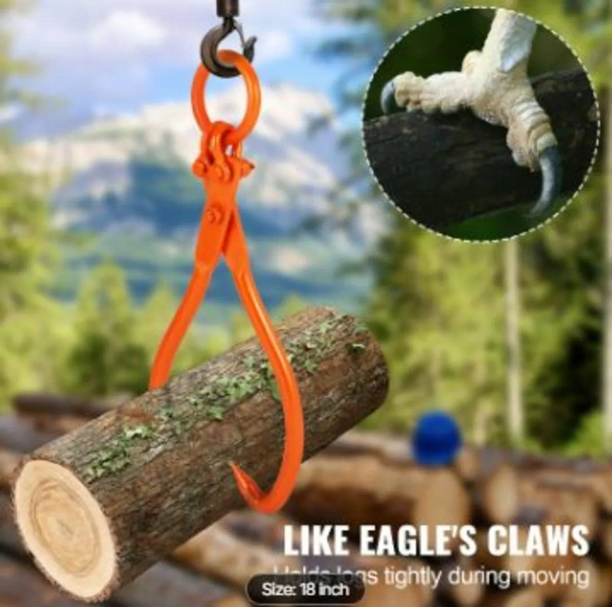 Log Skidding Tongs, 18 inch 2 Claw Log - Image 3