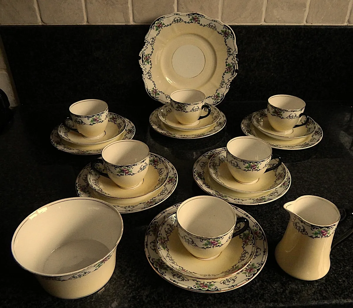 Vintage Phoenix English China 21 Piece Tea Set - Image 2