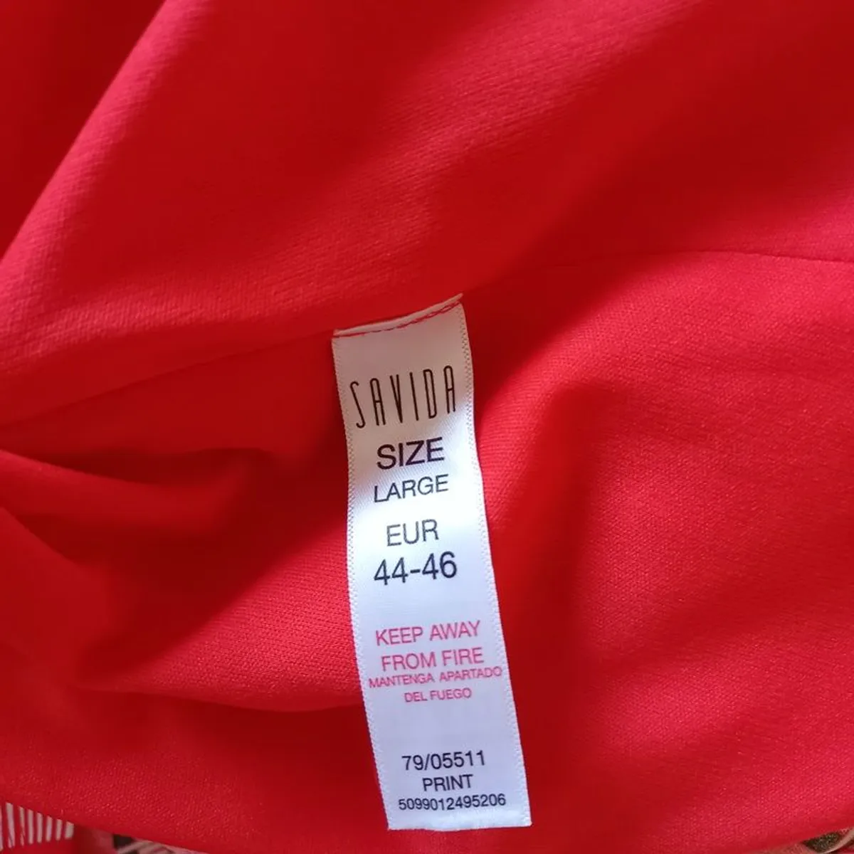 SAVIDA poppy red midi dress size L - Image 2