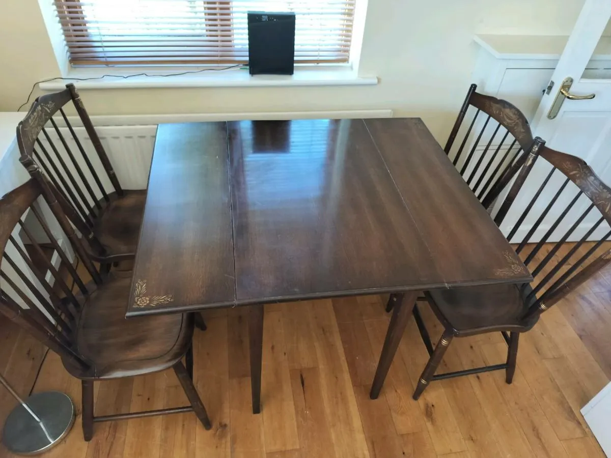 Vintage dining table + 4 chairs - Image 1