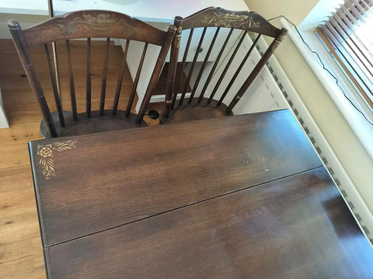Vintage dining table + 4 chairs - Image 3