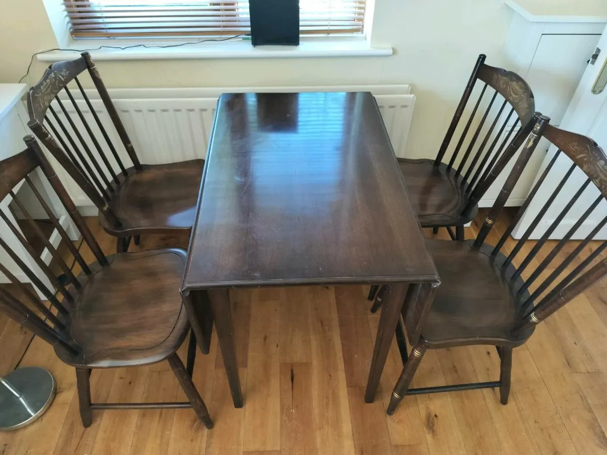 Vintage dining table + 4 chairs - Image 4