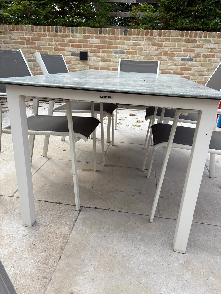 6 seater outdoor table and chairs - Image 3