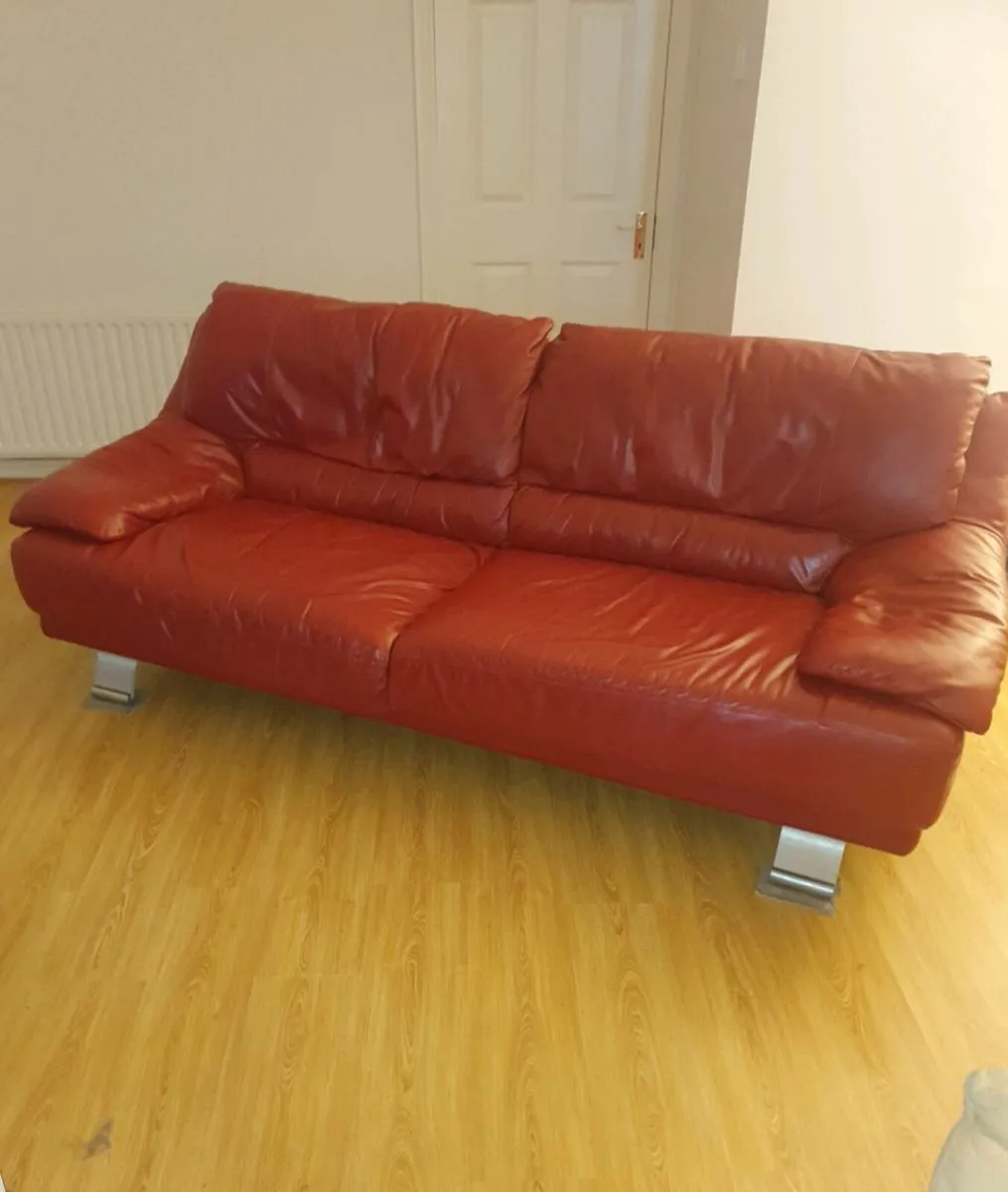 Genuine Leather 3 Seater Couch - Image 2