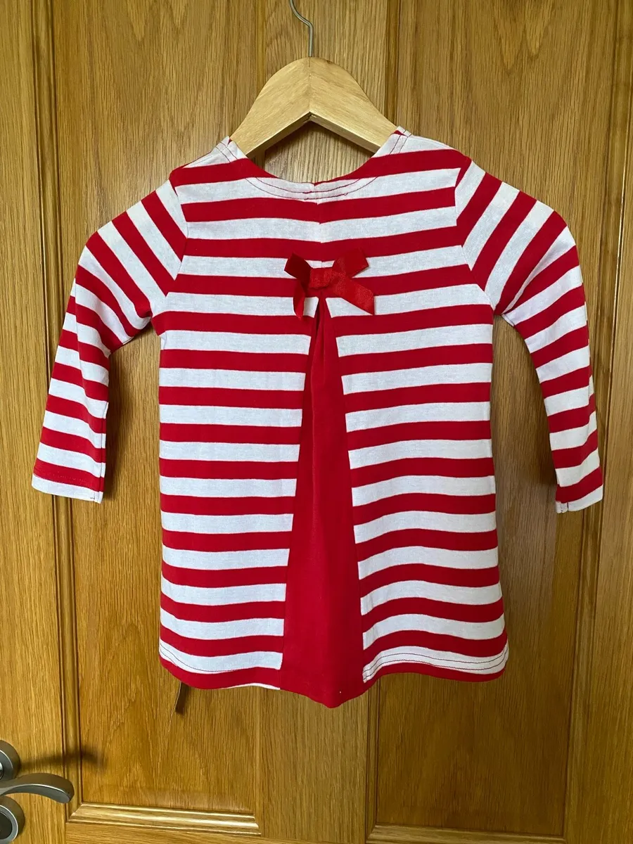Brand new Girl’s Red Striped Bow Long Sleeve Top - Image 2