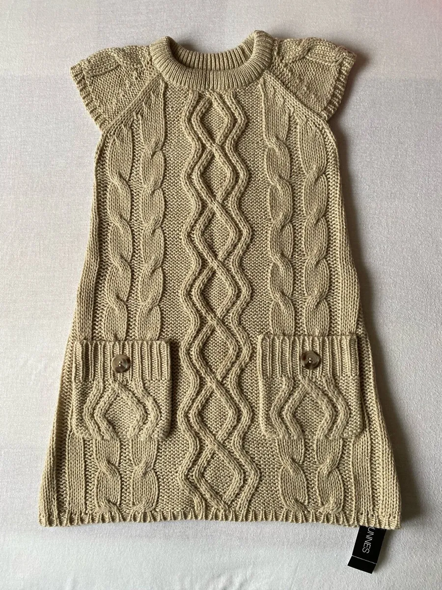 Brand new Girl’s Cream Caramel Knitted Long Dress - Image 1