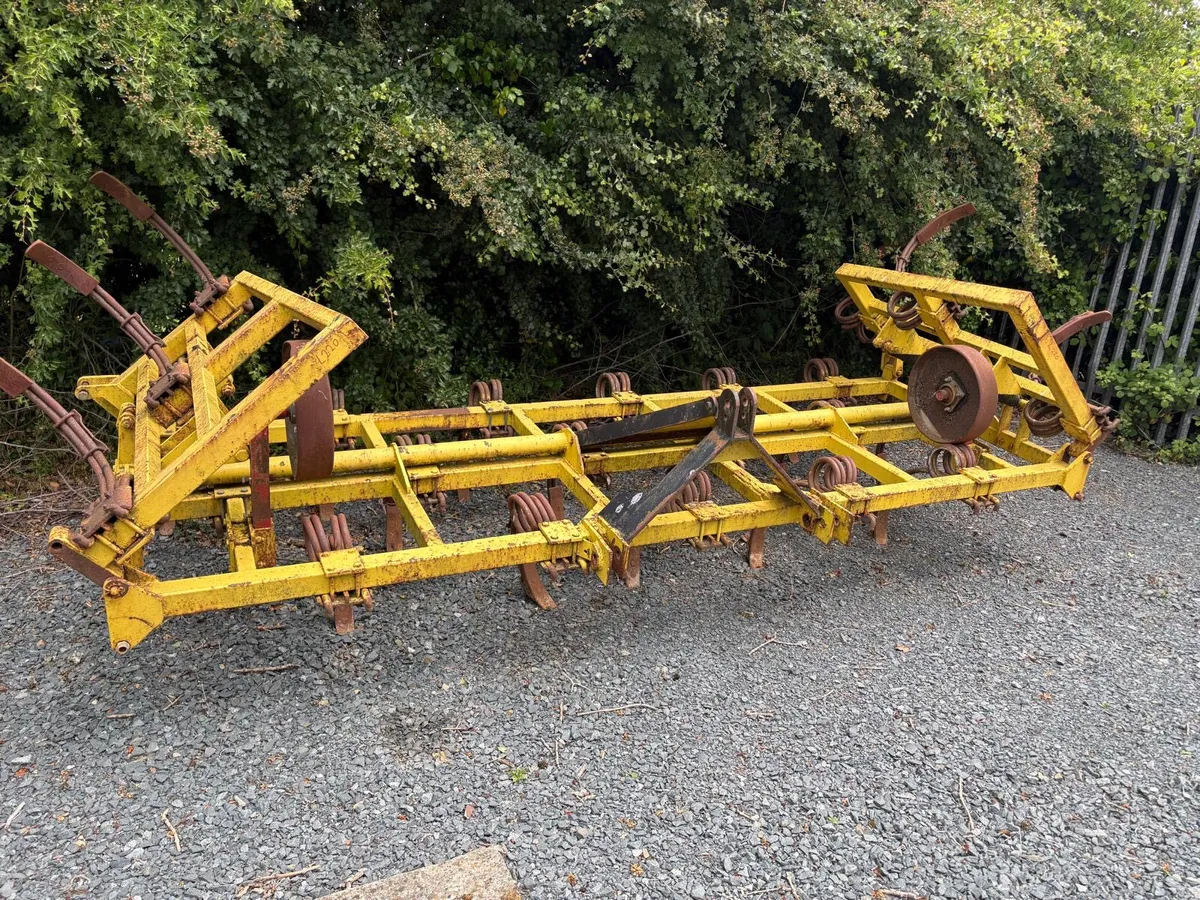Yellow Spring Loaded Tine Grubber Fold up sides - Image 1