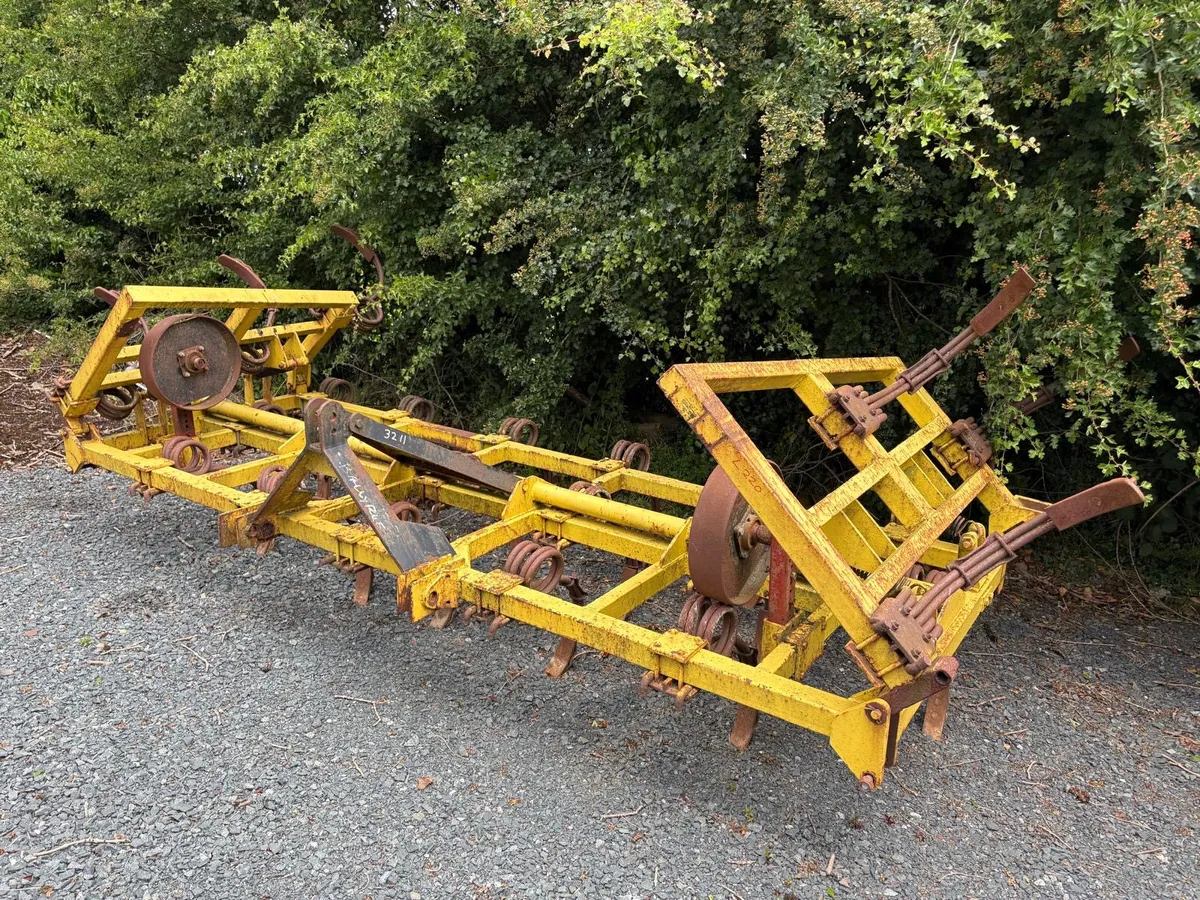 Yellow Spring Loaded Tine Grubber Fold up sides - Image 3